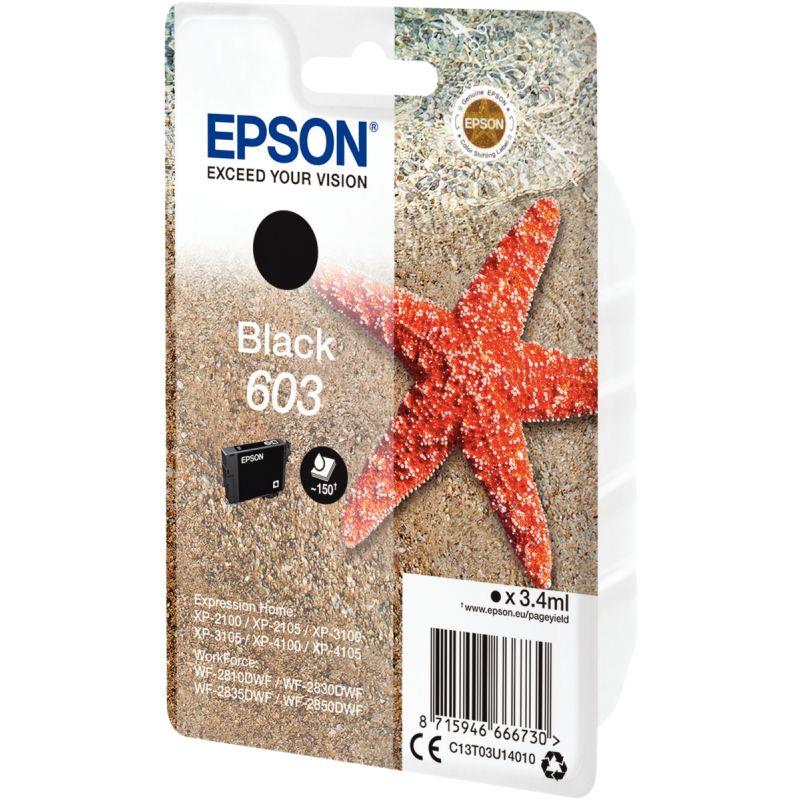 Image de  Epson ETOILE DE MER / 603 cartouche jet d''encre noire authentique (T03U140) 