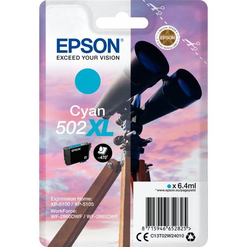 Image de  Epson JUMELLES / 502XL cartouche jet d''encre cyan haute capacité authentique (T02W240) 