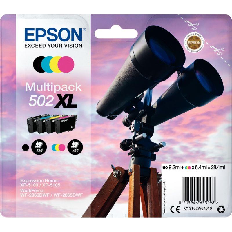 Image de  Epson JUMELLES / 502XL lot 4 cartouches encre NCMJ haute capacité authentique T02W640 