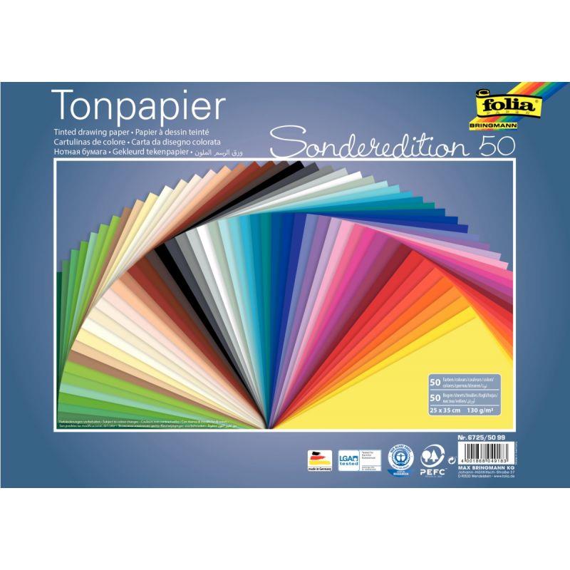 Image de  Paquet de 50 feuilles 130 grammes 25x35cm coloris assortis 