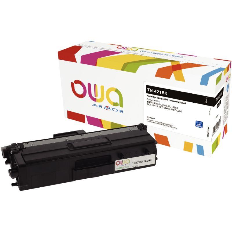 Image de  OWA toner laser noir remanufacturé compatible Brother TN421BK 