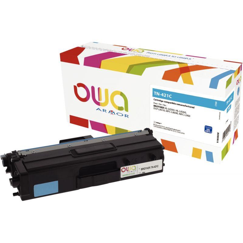 Image de  OWA toner laser cyan remanufacturé compatible Brother TN421C 