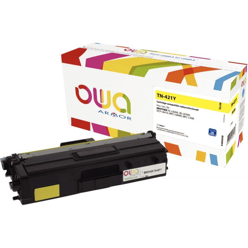 Image de  OWA toner laser jaune remanufacturé compatible Brother TN421Y 