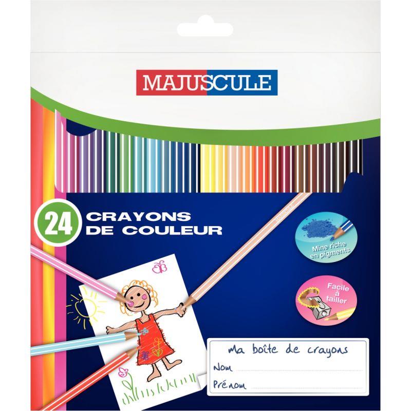 Image de  Pochette de 24 crayons de couleur Majuscule 3mm assortis 