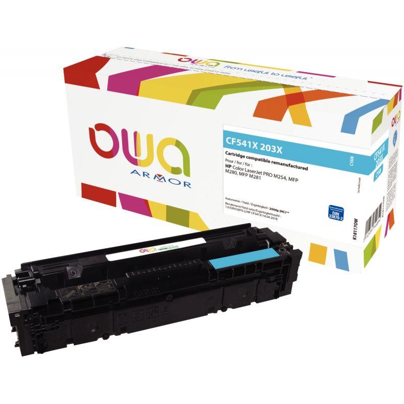 Image de  OWA cartouche laser cyan haute capacité remanufacturée compatible HP 203X (CF541X) 