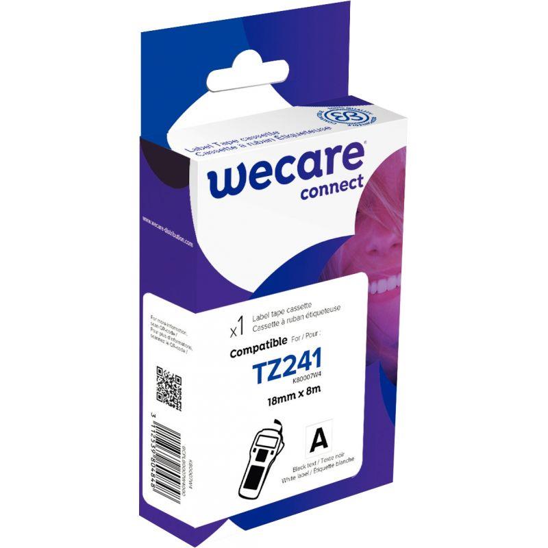 Image de  Ruban TZE 241 noir sur blanc 18 mm x 8 m compatible 