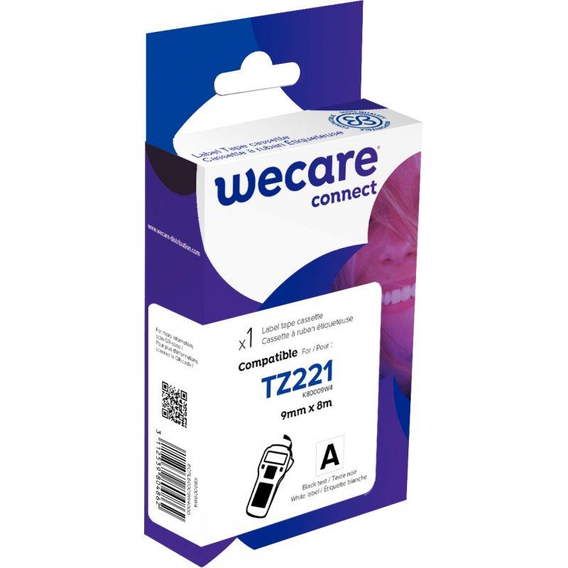 Image de  Ruban TZE 221 noir sur blanc 9 mm x 8 m compatible 