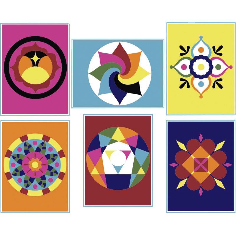 Image de  Lot de 6 cartes sable mandala 19 X 15 cm 