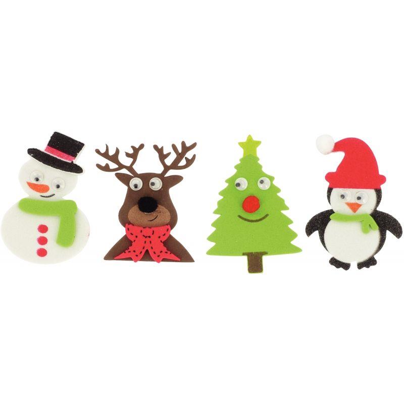 Image de  Sachet de 72 stickers caoutchouc adhésif 3D noël 