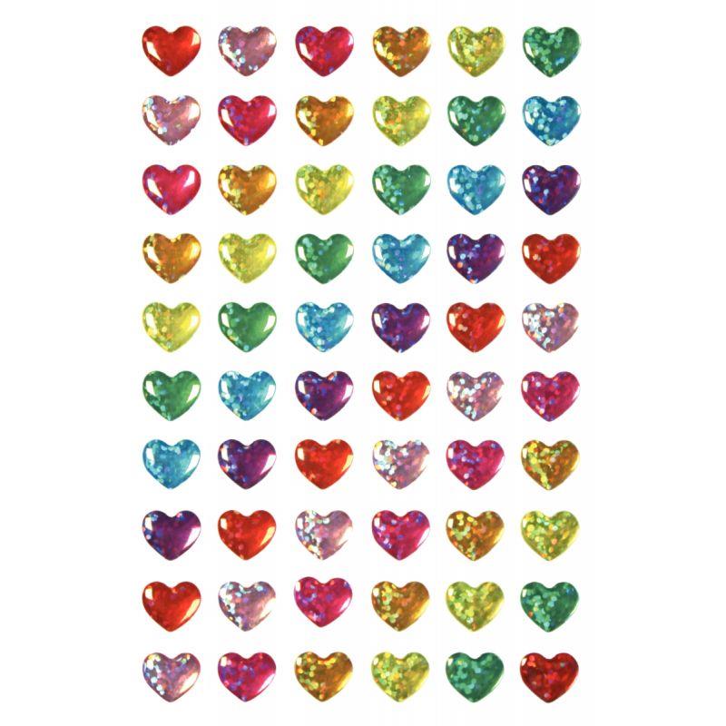 Image de  Pochette 360 cœurs époxy adhésifs holographiques 
