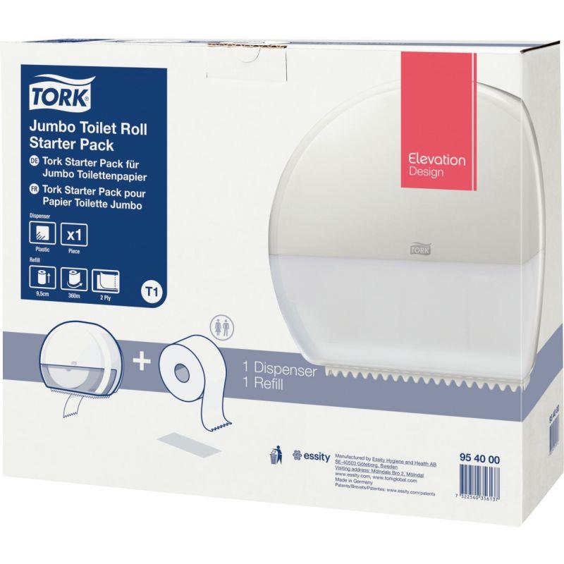 Image de  Pack 1 distributeur avec 1 rouleau de papier hygiènique T1 2 plis 