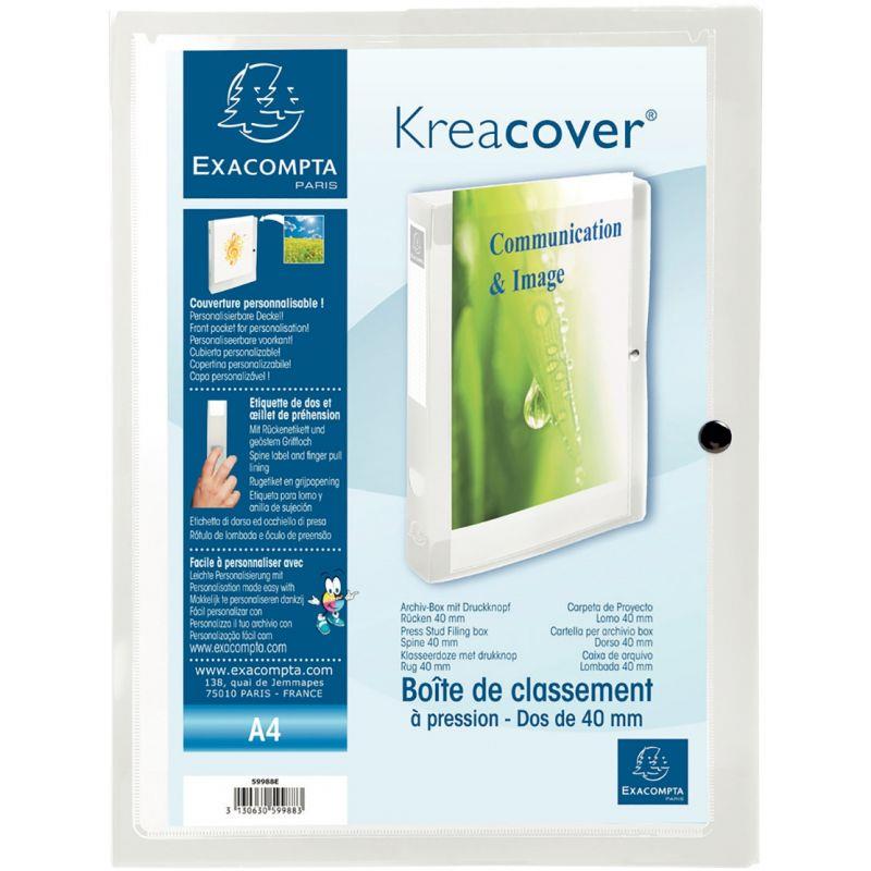 Image de  Boite de classement personnalisable en polypropylène KREACOVER dos 4 cm, incolore 