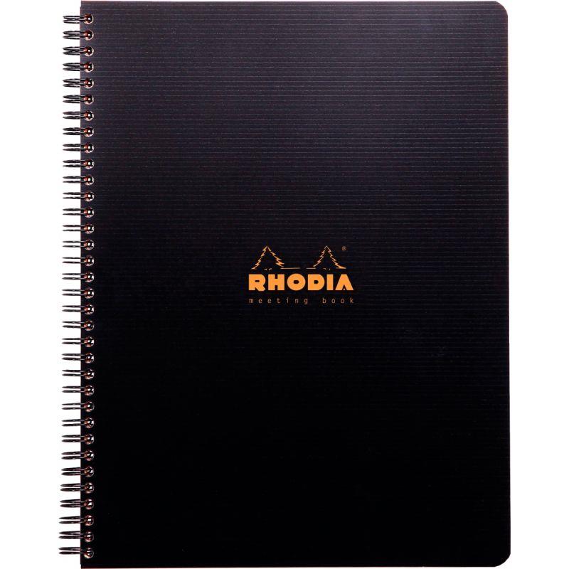 Image de  Cahier 160 pages MEETING BOOK RHODIACTIVE, format A4+, couverture en polypropylène noir 