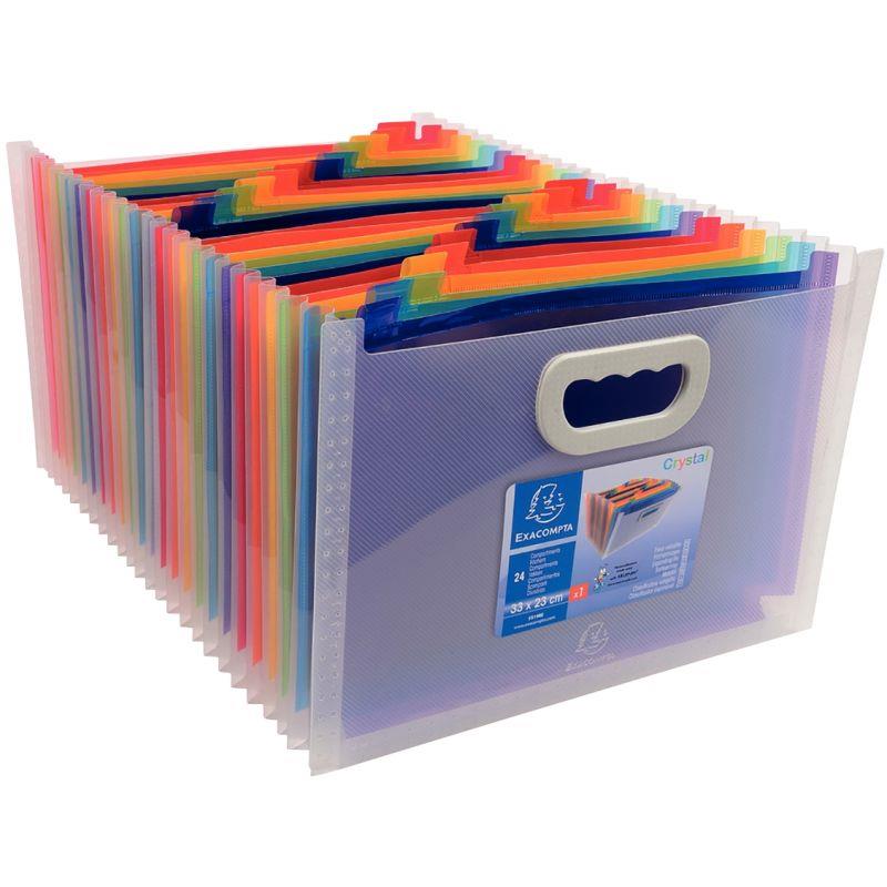 Image de  Maxi trieur extensible CRYSTAL en polypropylène avec 2 poignées, 24 compartiments 