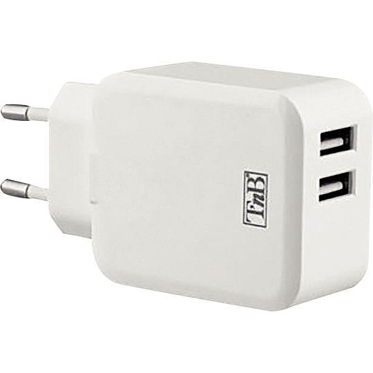 Image de  Chargeur secteur 2 ports USB A blanc 
