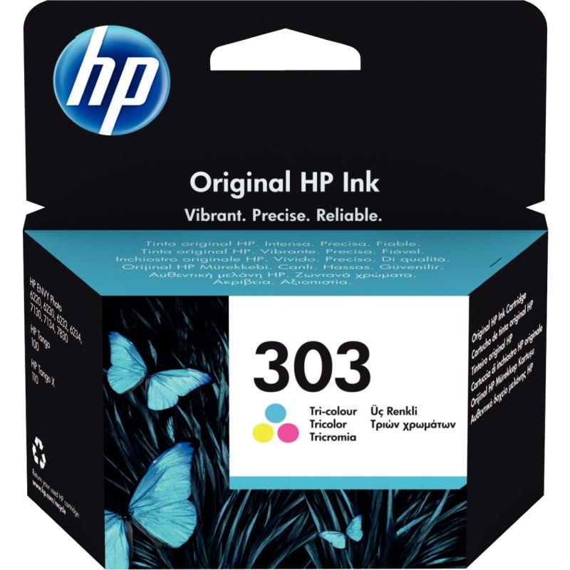 Image de  HP 303 cartouche d''encre trois couleurs authentique (T6N01AE) 