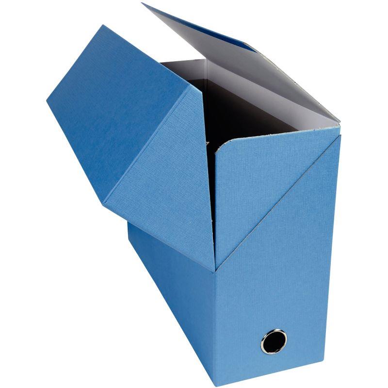 Image de  Boite de transfert papier toilé, dos 12 cm, bleu clair 