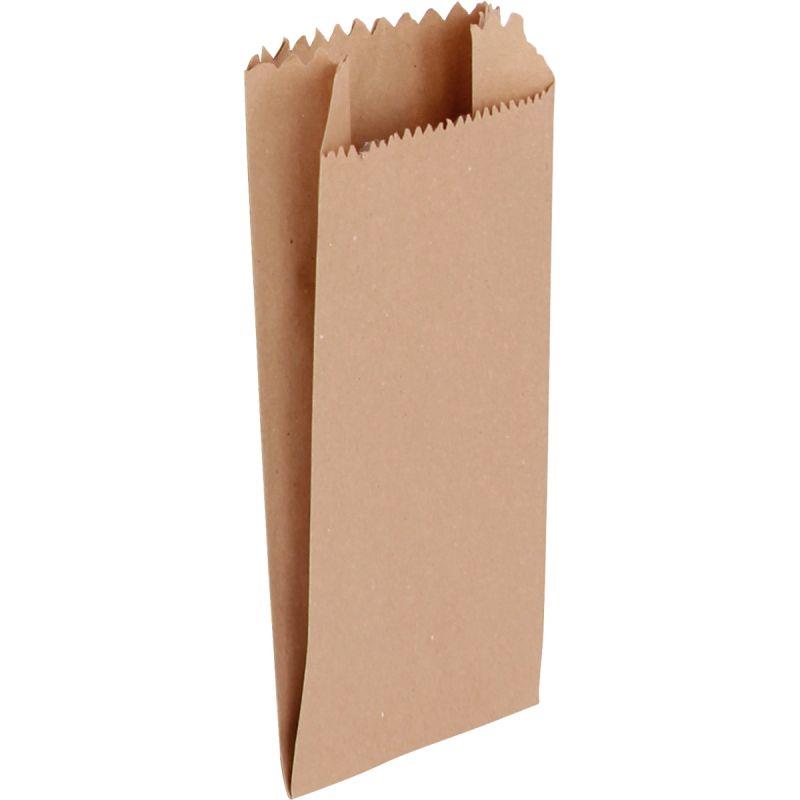 Image de  Paquet de 100 sacs kraft brun 12+5x24cm sans poignée 