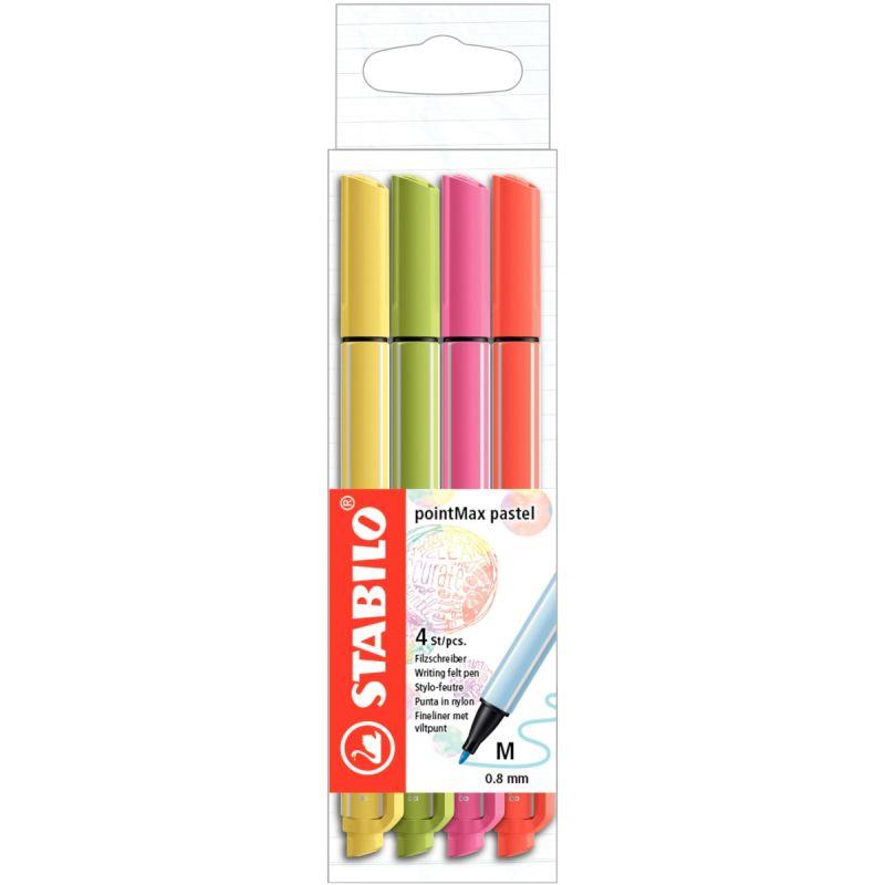 Image de  Pochette de 4 feutres Pointmax pastels 