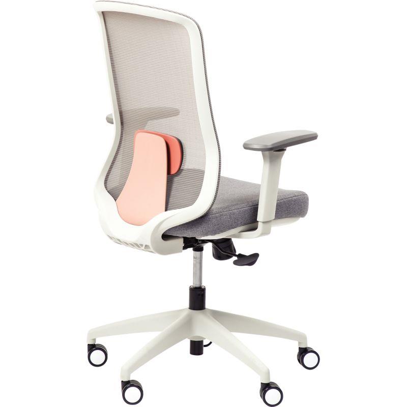 Image de  Siège Strarkle structure gris clair/assise et résille gris/carter et support dorsal saumon 