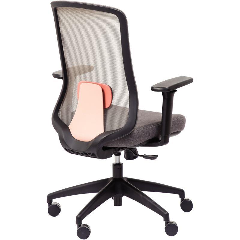 Image de  Siège Strarkle structure noire/assise et résille gris/carter et support dorsal saumon 