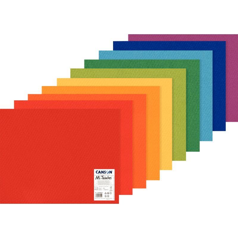 Image de  Paquet de 10 feuilles mi-teintes 50x65cm couleurs vives 