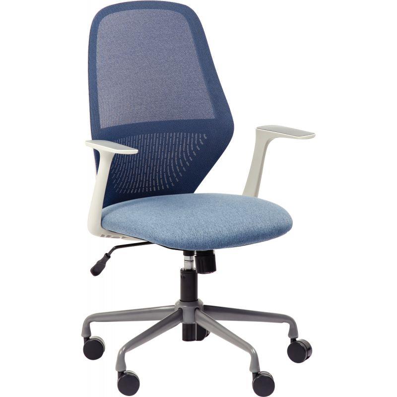 Image de  Siège ambiance Ekley structure gris clair/assise et résille bleu 