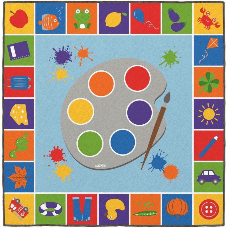 Image de  Tapis 200x200cm apprendre les couleurs 