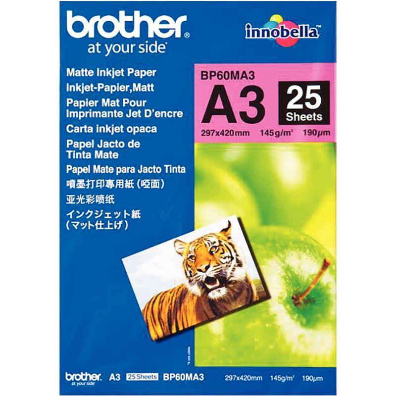 Image de  Paquet de 25 feuilles de papier photo mat marque Brother format A3 (29,7 x 42 cm) 145g 