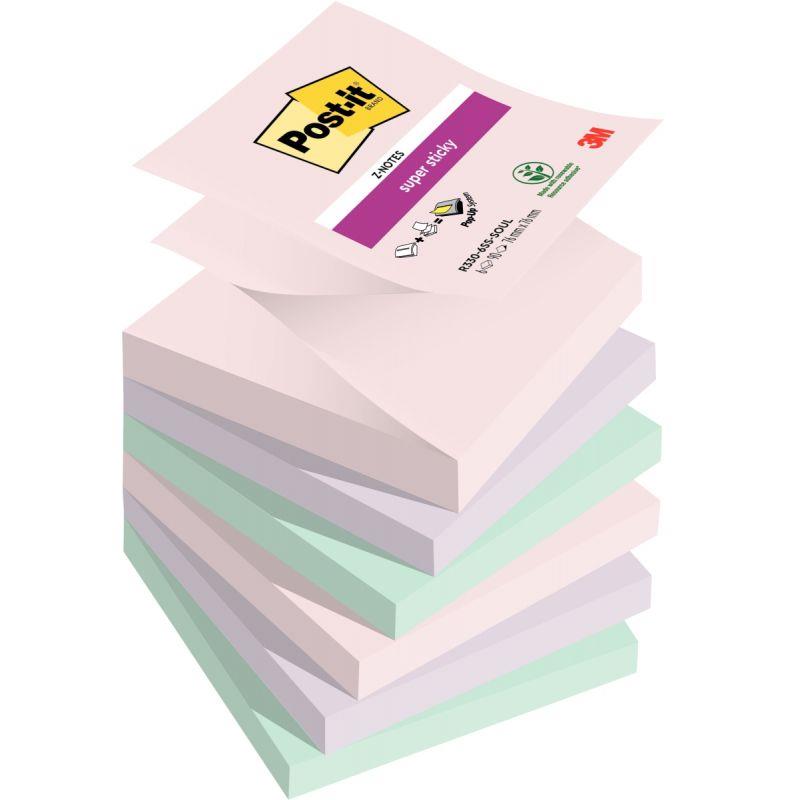 Image de  Lot de 6 blocs z notes super sticky post-it 90 feuilles 76 x 76 mm collection soulful 