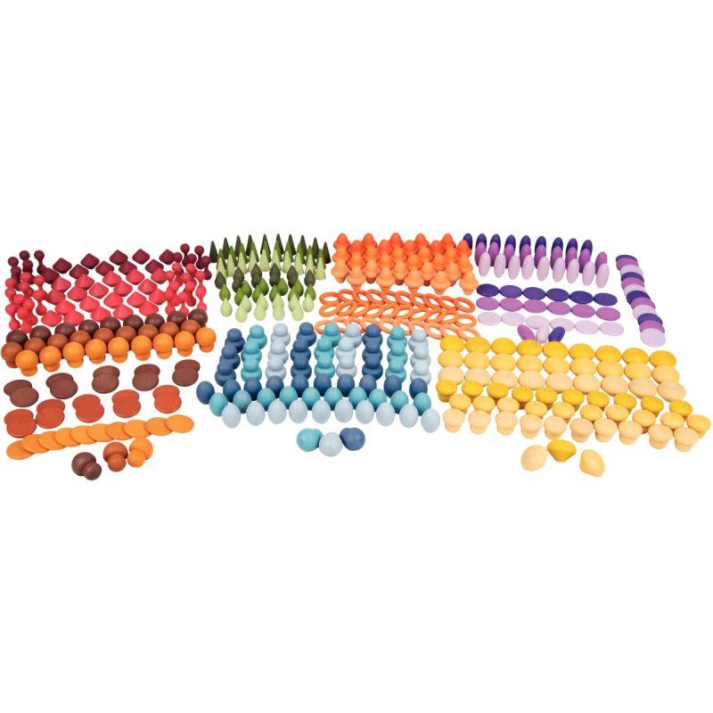 Image de  Boite de 420 pièces en bois formes et couleurs assorties 
