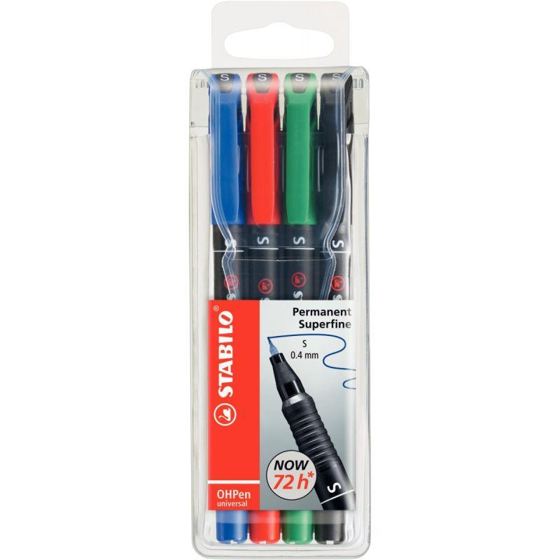 Image de  Pochette de 4 feutres OhPen permanents 0,4mm assortis 
