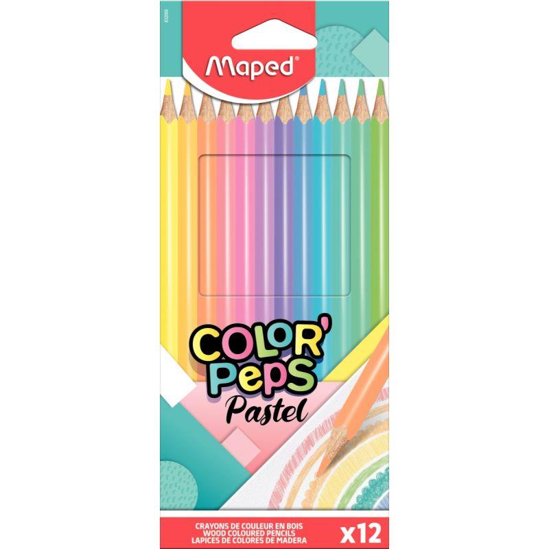 Image de  Pochette de 12 crayons de couleur pastels Colorpeps 