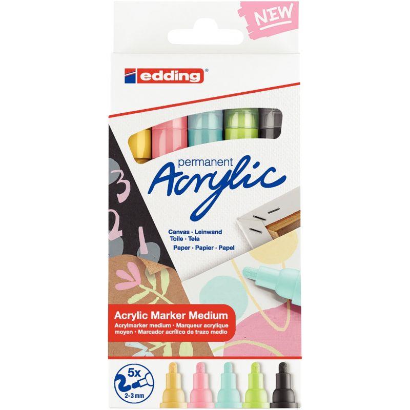 Image de  Boîte de 5 marqueurs peinture E-5100 pastel 