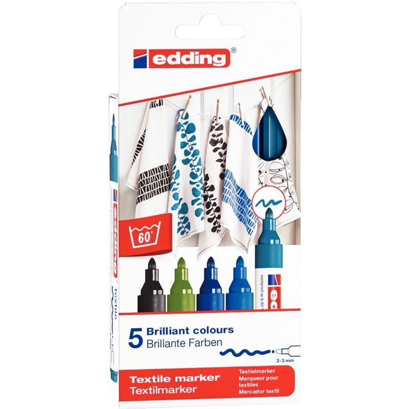 Image de  Boîte de 5 marqueurs textile E-4500 froides 