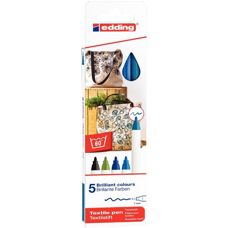 Image de  Boîte de 5 marqueurs textile E-4600 froides 