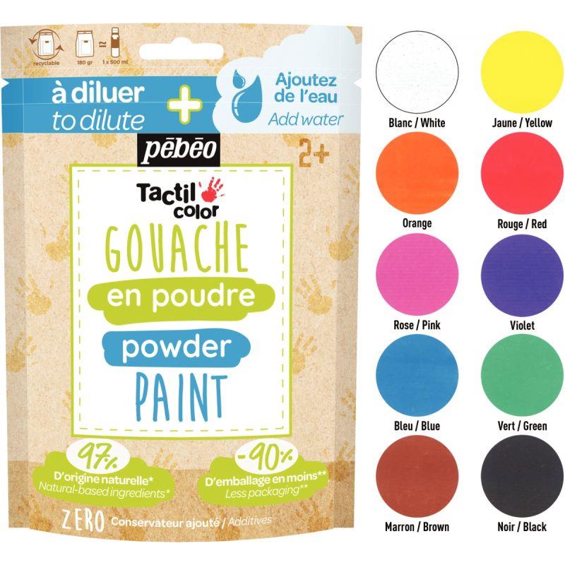 Image de  Lot de 10 sachets 180g de gouache en poudre 2 en 1 Tactilcolor 