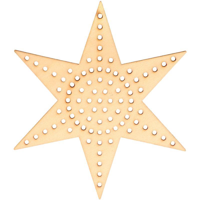 Image de  Lot de 4 étoiles à broder en bois 