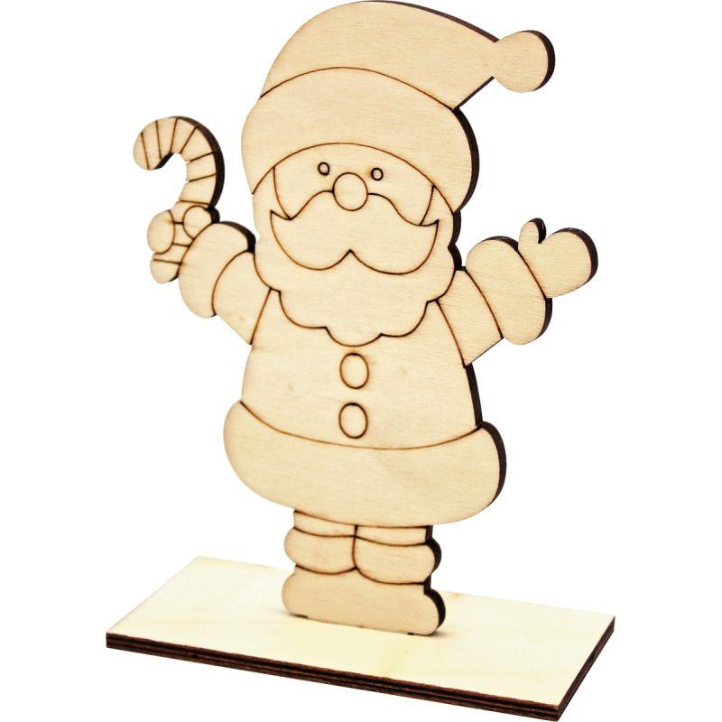 Image de  Père Noël en bois sur socle 