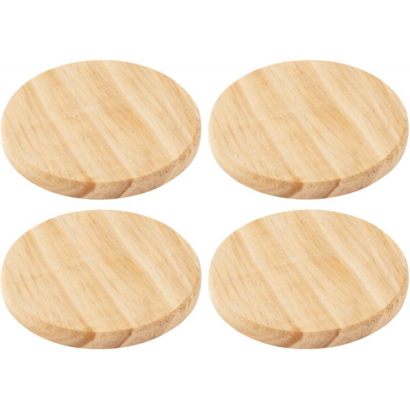 Image de  Lot de 4 dessous de verre en bois, diamètre 10,5 cm 