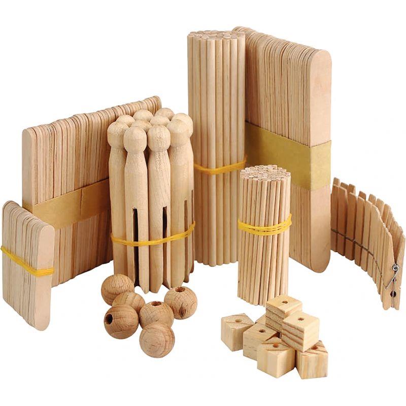 Image de  Méga pack de construction en bois, 450 pièces 