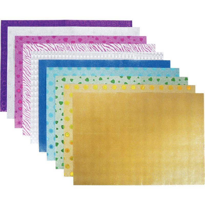 Image de  Pochette de 10 feuilles pailletées holographiques adhesives format A4 