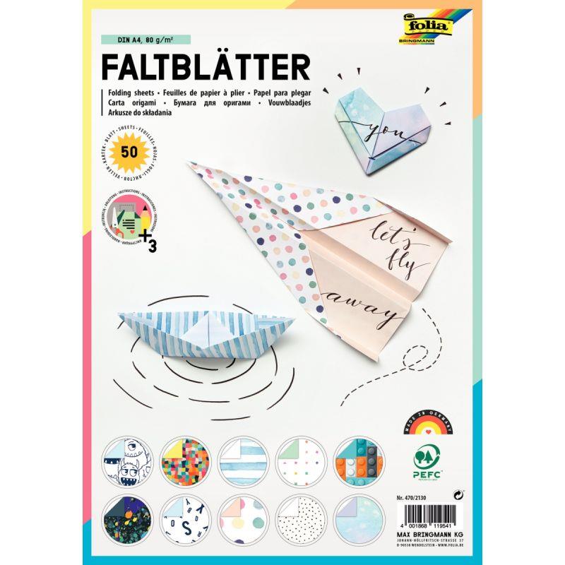 Image de  Pochette  50 feuilles Origami A4 coloris assortis 