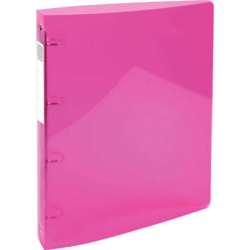 Image de  Classeur 4 anneaux en polypropylène IDERAMA, format A4+, dos 4 cm, rose 