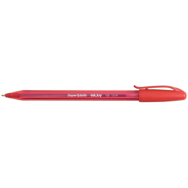 Image de  Boîte de 50 stylos Inkjoy 100 pointe moyenne rouge 