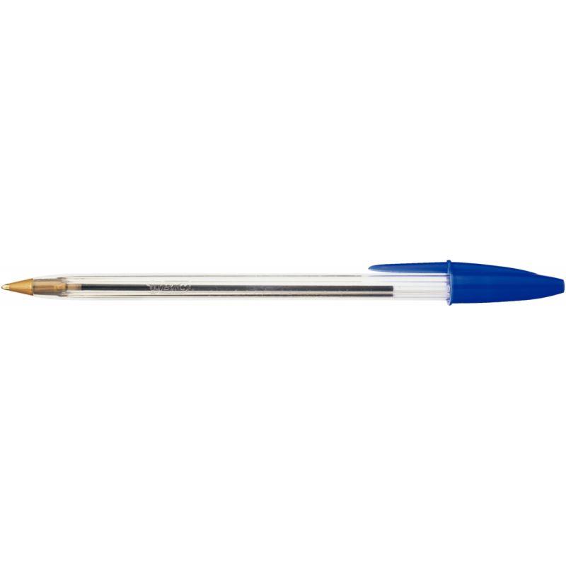 Image de  Boîte de 50 stylos bille Cristal pointe moyenne bleus 