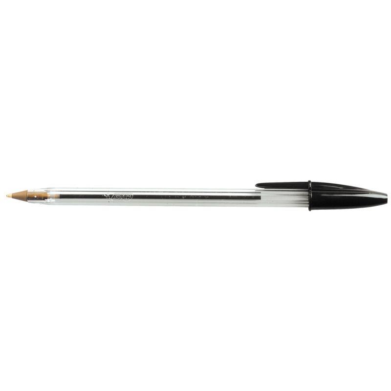 Image de  Boîte de 50 stylos bille Cristal pointe moyenne noirs 