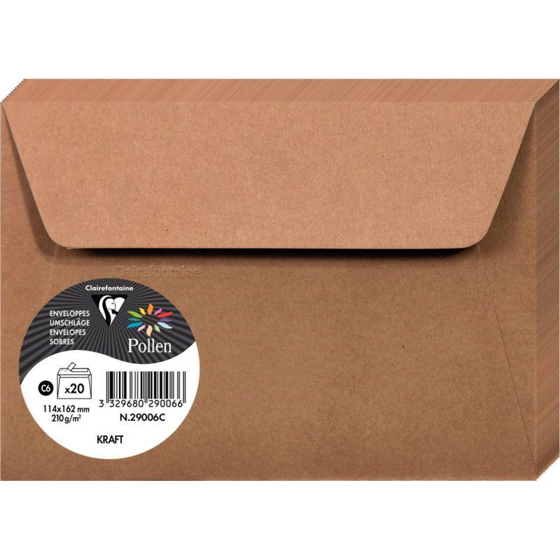 Image de  Paquet de 20 enveloppes Pollen 114x162mm 135g kraft 