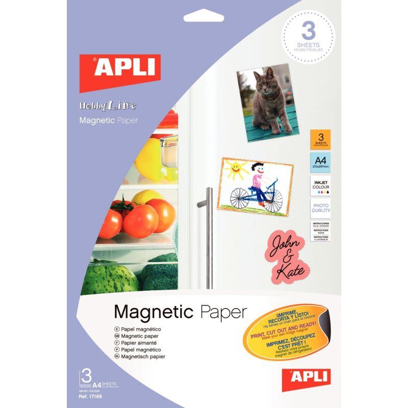 Image de  Pochettes de 3 feuilles APLI papier magnétique format A4 