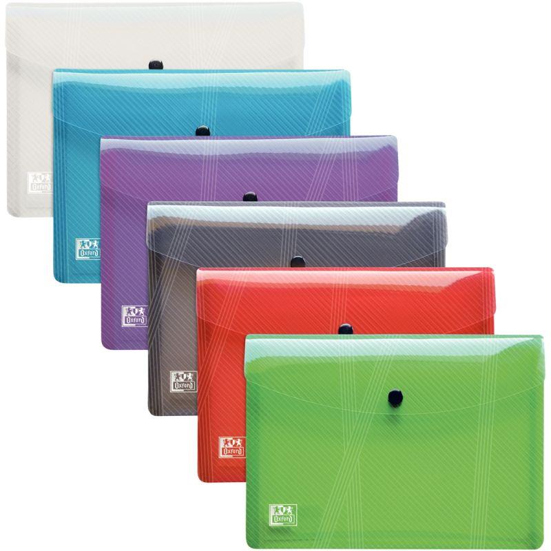 Image de  Paquet de 5 enveloppes extensibles à pression en polypropylène HAWAÏ pour format A4 